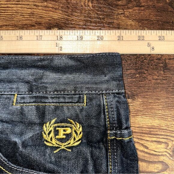 Phat Farm Jeans Men 42x32 Black Vintage Embroidered Classic Hip Hop Skater Biker - Picture 12 of 13